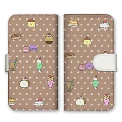 iPhone14Pro ケース 手帳型 アイフォン14 プロ スマホケース スイーツ ケーキ プリン メロンソーダ ドーナツ モンブラン マカロン デザート 可愛い シュール 面白い カラー05