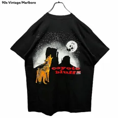 古着 90s マルボロ コヨーテ イヌ 半袖 シャツ 銘柄 企業 ブラック 黒⑤ Yahoo!オークション - 90s ビンテージ ウールフ コヨーテ