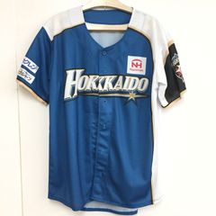 北海道日本ハムファイターズ ユニファーム フリーサイズ ブルー 半袖 ポリエステル100% ミズノ 25d菊ST⑨