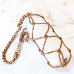 パラコード ボトルホルダー ドリンクホルダー ペットボトル ホルダー バンドメイド 推しカラー   500ml  カーキ 茶色