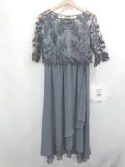 ◇ ⊂新品 GIRL ガール レース パーティードレス 七分袖 ロング ワンピース サイズM グレー レディース E  【1507030005603】