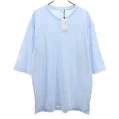 未使用 JUNRed ジュンレッド 5分袖 Tシャツ M ブルー系 吸水速乾 無地 メンズ 古着