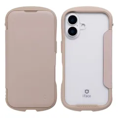 iFace Reflection iPhone 16 ケース 手帳型 クリアケース (ベージュ)【 アイフェイス スマホケース 耐衝撃 アイフォン16 手帳 ダイアリーケース カード収納 ポリカーボネート ストラップホール付き】