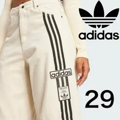 新品29⭐️adidas アディブレイク 2-IN-1 デニムパンツ オフホワイト×ブラック
