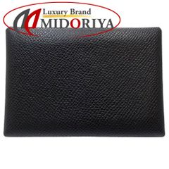 【中古】HERMES エルメス コインケース カルヴィ デュオ U刻印 ヴォーエプソン ブラック レディース /181592