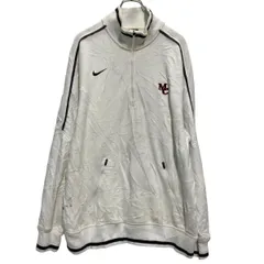 NIKE ハーフジップ ロゴスウェット トレーナー L ホワイト ナイキ 裏起毛 古着卸 アメリカ仕入 a703-5488
