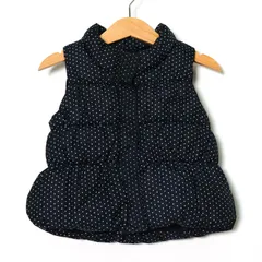 ギャップ ダウンベスト ドット柄 中綿入り アウター ベビー 女の子用 90サイズ ブラック GAP 【中古】