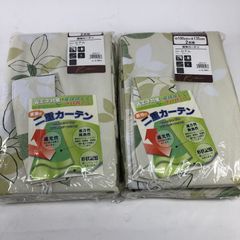 新品未使用 厚地カーテン ロデム 2枚組 2点セット グリーン 裏地付き 2重カーテン インテリア 25e菊