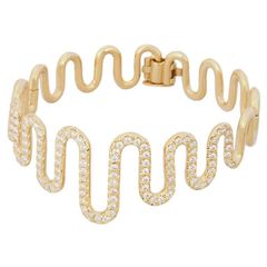 クイーンジュエリー Queen ダイヤモンド/1.41ct デザイン バングル K18YG 仕上済