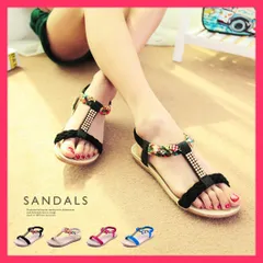 【スタッフおすすめ！】 アンクルストラップ サンダル ぺたんこ 疲れない サンダル/海リゾートサンダル/南国風 サンダル フラットサンダル レディース 歩きやす おすすめ おしゃれ　人気 上品 HUACH-002