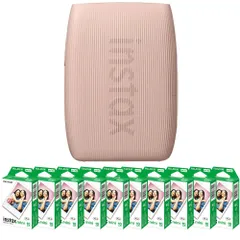 (フィルム100枚付)富士フィルム　スマートフォン用プリンター リンク3　ROSE PINK（ローズピンク） INS MINI LINK3 ROSE PINK