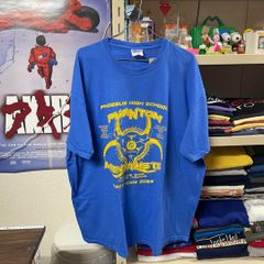 良品 PORT&COMPANY ポートアンドカンパニー 古着 プリント Tシャツ ブルー 半袖 2XL 肩落ちシルエット アメカジ BIGサイズ オーバサイズで着てもOK