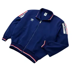 adidas ジャージ トラックジャケット メンズ L ネイビー 【 希少 デサント製 ヴィンテージ 】 トレフォイル アディダス ●AA333