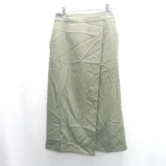 ◇ Θ NANO universe ウエストゴム ラップ風 ロング丈 タイト スカート サイズ S カーキ系 レディース E  【1409240033042】