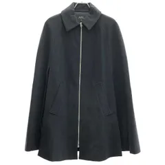 A.P.C アーペーセー ジップアップメルトン ケープコート  ネイビー 34のサムネイル
