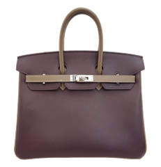 【スペシャルオーダー・中古A】エルメス HERMES バーキン25　エプソン　レザン/エトープ　C刻印　SV金具