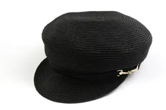 アズール ベレー帽 マリン 麦わら 帽子 ブランド レディース ﾌﾘｰサイズ ブラック AZZURE 【中古】