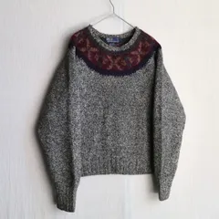 90s Polo Ralph Lauren ニット セーター / ユニセックス L ウール シルク リネン グレー レディース USA ビンテージ K4-11027-9299