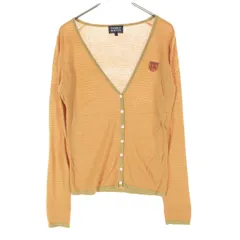 PEARLY GATES パーリーゲイツ ボーダー柄 ゴルフ 長袖 ニットカーディガン 1 オレンジ レディース 古着