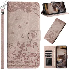 iPhone SE 第2/3世代 ケース 手帳型 iPhone 8ケース iPhone 7ケース iPhone SE 2020/2022 猫柄ケース iPhone SE3 高級PUレザー財布型スマホケース 桜の下の猫 iPhone SE2 ノートパソコンケース