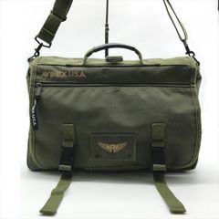 AVIREX アビレックス キャンバス ミリタリー メッセンジャー ショルダー バッグ メンズ カバン 鞄 カーキ m14656
