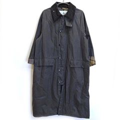 バブアー OVERSIZE WAX BURGHLEY ロングコート OS オーバーサイズ ワックスバーレー ピンバッジ付 ワックスドコットン シングル 36 グレー MWX1674 ユニセックス Barbour レディース/メンズ