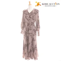 ■ スナイデル ロングワンピース 長袖 トップス ボトムス 花柄 ドット柄 レディース 0 ボルドー系