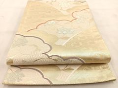 高級 袋帯 正絹 六通柄 唐織 ホワイト 訪問着 色無地 付け下げ - メルカリ