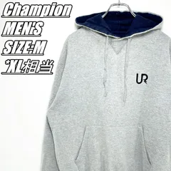 Champion　チャンピオン　ワンポイントロゴ刺<!-利用不可文字-!>　プルオーバーパーカー　メンズ　サイズ表記M　XL相当　グレー