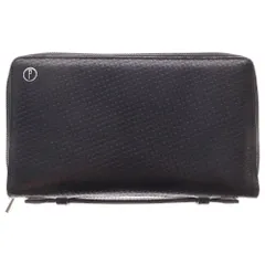 dunhill (ダンヒル) オーガナイザー ラウンドジップ長財布 ダブルジップ レザー ブラック