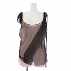 ディースクエアード DSQUARED2 two layered top ノースリーブブラウス カットソー アシンメトリー 40 L ベージュ ブラック 黒 /KH ■GY29のサムネイル