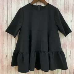 Yori ヨリ　ハーフスリーブティアードブラウス　36 美品 yori】ハーフスリーブティアードブラウス 白 36
