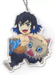 【中古】キーホルダー 嘴平伊之助 「ワールドツアー上映 鬼滅の刃 上弦集結、そして刀鍛冶の里へ 描き下ろしみにきゃらイラスト ランダムアクリルチャーム」 劇場グッズ