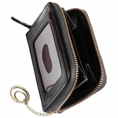 新品 未使用 財布 定期入れ パスケース 小銭入れ コインケース ビジネス 本革 ブラック 黒 YKKファスナー メンズ 男性 レディース 女性