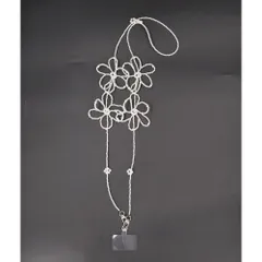☆ ホワイト ☆ ビーズフラワーストラップ リボーンカンパニー ストラップ スマホストラップ 携帯電話用ストラップ スマホショルダー スマホストラップショルダー ショルダー ビーズ フラワー 花柄 花 アクセサリー 小物 大人 デザイン かわいい 可愛い