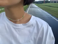 お花　ビーズ　ネックレス　♡ チョーカー