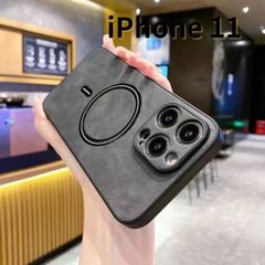 【SHOPS T】iPhone11 スマホケース 黒 ワイアレス充電 レザー風 耐衝撃 レンズ保護 軽量 おしゃれ シンプル E029