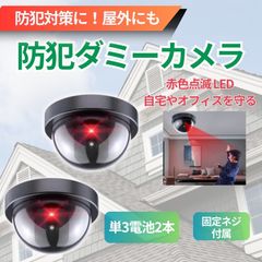 ダミーカメラ 防犯カメラ 監視カメラ 2個 ドーム型 屋内 屋外 防犯対策 フェイクカメラ