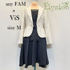 ★9号★any FAM(エニィファム)×ViS(ヴィス)ホワイト系ベージュ/ブラック ゴールドラメ糸混ジャケット ワンピース ママースーツ セレモニースーツ 卒業式 入学式 七五三