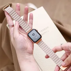 Apple Watch バンド 革レザー アップルウォッチ バンド 磁吸引式ループ 自由調整 マグネット 装着簡単 着脱簡単 Series8 7 6 5 4 SE 38mm 40mm 41mm 全機種対応