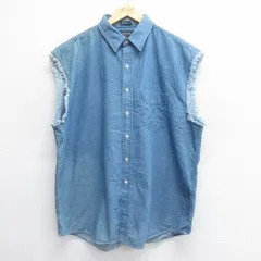 XL/古着 エアロポステール ノースリーブ シャツ メンズ 00s 大きいサイズ コットン 紺 ネイビー デニム 25jun16 中古 トップスのサムネイル