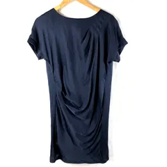 グリーンレーベルリラクシング green label relaxing ワンピース 半袖 バックファスナー 裏地付き 日本製 ユナイテッドアローズ ネイビー 2025032200165