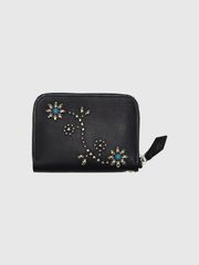 TMT レザー 財布 メンズ レディース 二つ折り 財布 シンプル 牛革 本革 INDIGO LEATHER STADS WALLET MIDDLE ターコイズ フラワー 藍染 インディゴ TACS2503
