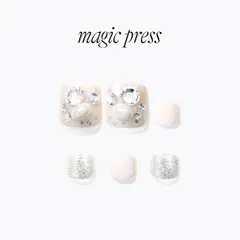 新品 日本未発売品4S058「ホワイトパール」DASHING DIVA ダッシングディバ マジックプレス フット ペディキュア ネイルチップ 付け爪 白