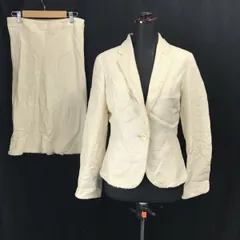 日本製★アンケート/enquete★ツイード/膝丈スカートスーツ【上11・下9/レディースM/アイボリー/ivory】Jackets/skirt/Set up/Made in Japan◆zBH286