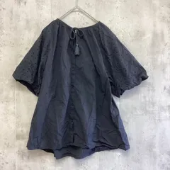 Samansa Mos2 blue サマンサモスモスブルー　パフスリーブブラウス　レディース　黒　Fサイズ
