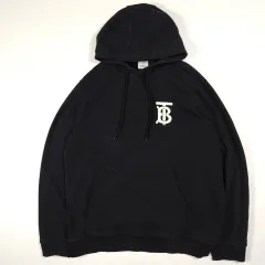 【美品✨希少XL】BURBERRY バーバリー センタービッグロゴ パーカー 黒 2025年最新】BURBERRY 柄・デザイン：プリント(ロゴなど) メンズ