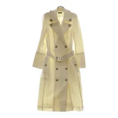 BALMAIN (バルマン) フロントボタンデザイン バックル ロングコート ジャケット レディース ホワイト PF08550C152のサムネイル