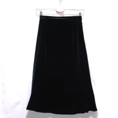 YUKI TORII ユキトリイ ロングフレアスカート ベルベット 黒 【古着・中古】/240515019