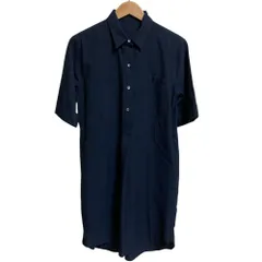 美品 MARGARET HOWELL マーガレットハウエル フォックスブラザーズ 別注 ウール ひざ丈 シャツワンピース サイズ2 ネイビー レディース 古着 中古 USED